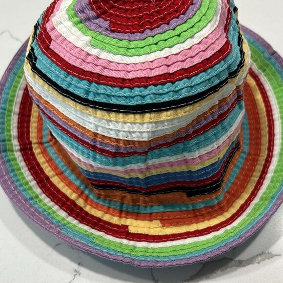 Filippo Catarzi | Y2K Vintage Women’s Rainbow Bucket Hat Italy Stripe Summer - Picture 6 of 9